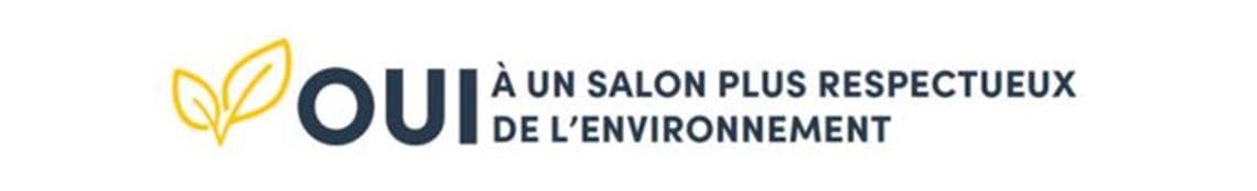 Infographie indiquant que le salon est respecteux de l'environnement