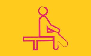 Infographie montrant une personne assise sur un banc