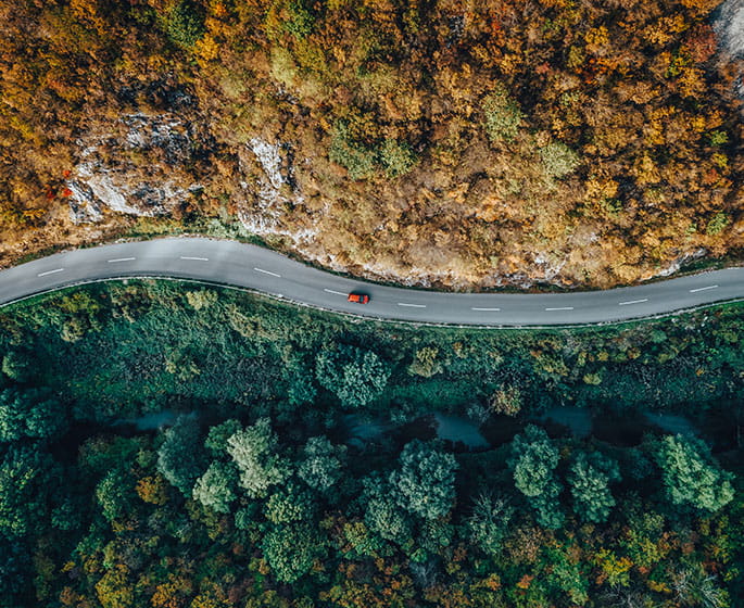 Car on coast road